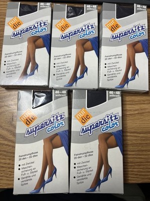 5 Nur Die Only The Vtg Sheer Nylon Tights 20 Den Size 46/48 Anthrazit