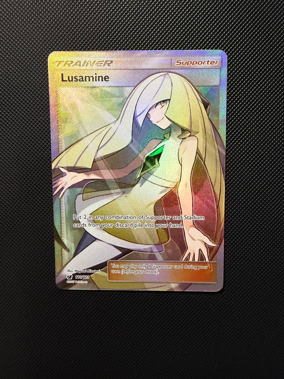 Pokemon Card Lusamine 110/111 Crimson Invasion Full Art Ultra Rare Holo NM