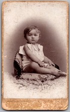 CDV Circa 1890s W. Gerlich Cute Baby In Dress Neu Ruppin