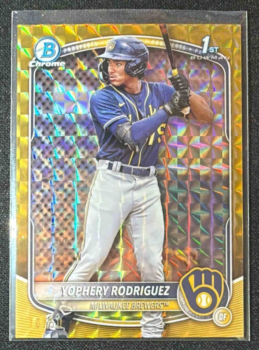 2025 Bowman Yophery Rodriguez #BCP-36 Chrome Gold Geometric Refractor /50 1st