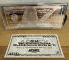 4.58Oz .999 Fine Silver Bar 1999 Benjamin Franklin $100 Dollar Bill W/ COA