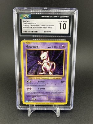CGC 10* #14/34 Mewtwo Holo 2023 Pokémon TCG Classic Blastoise