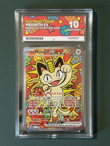 Meowth SIR | Perfect Order 121/088 | ACE Gem Mint 10 Perfect Subs PSA Centering