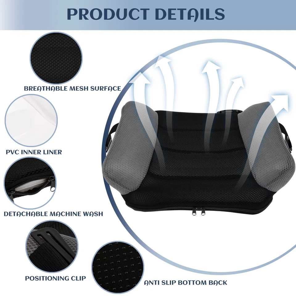 Inflatable Car Booster Seat Cushion Portable Booster Seat with Storage Bag Comfo - Image 4 of 4
