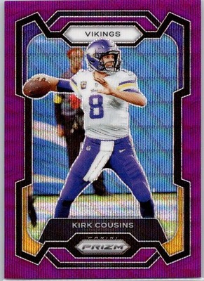 2023 Panini Prizm Purple Wave #197 Kirk Cousins #/99 Minnesota Vikings