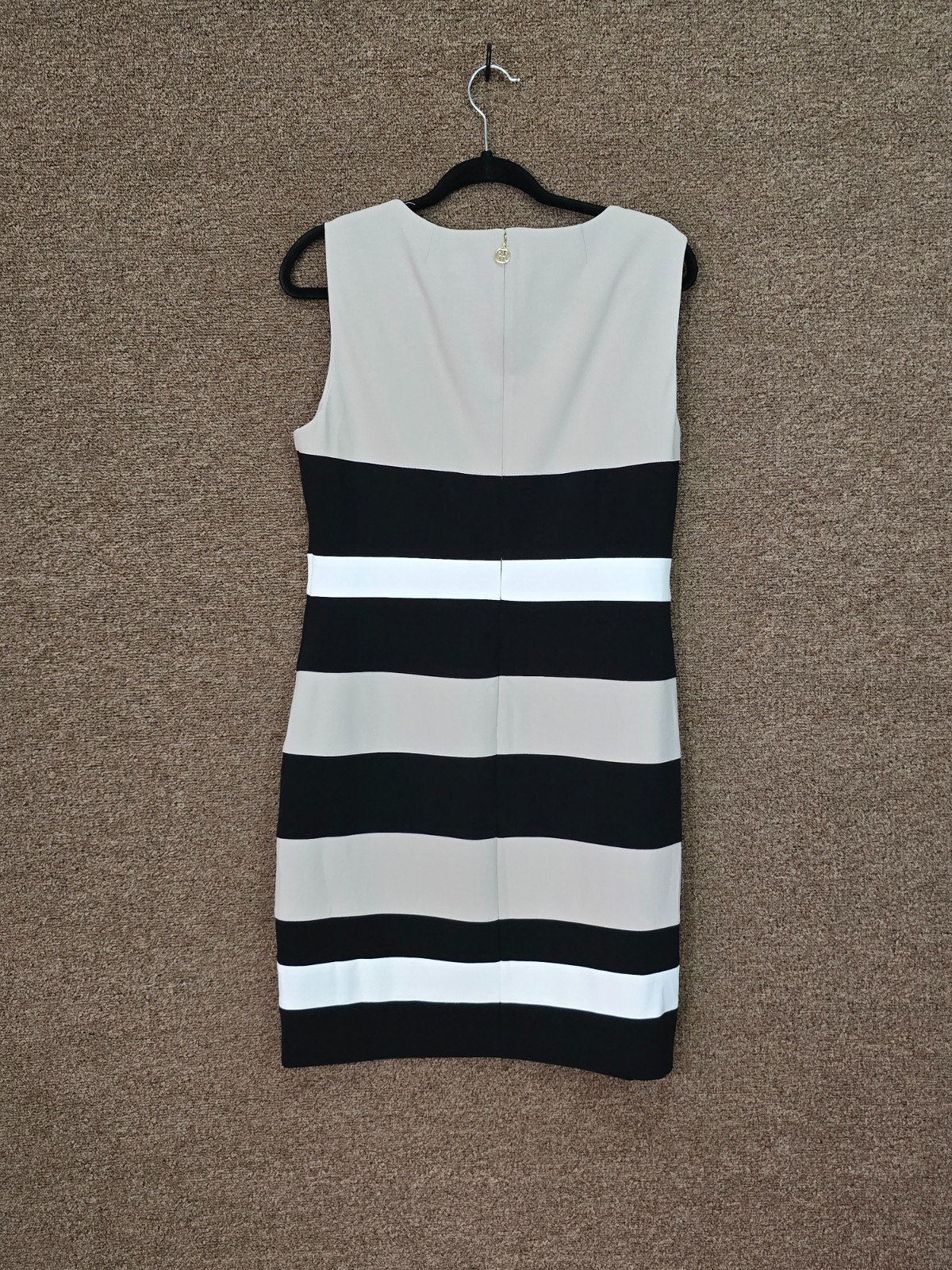 Tommy Hilfiger Colorblock Stripe Crepe Sheath Dress Sz 14 Pre Owned