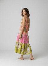 Farm Rio Women’s Small Tiered Neon Garden Floral Summer 