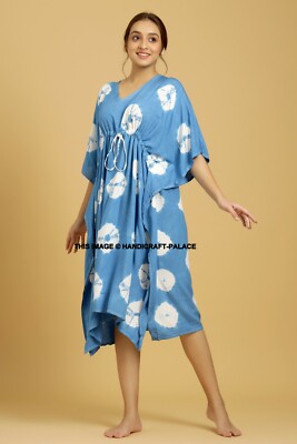 Vintage Indian Tie Dye Print Rayon Cotton Kaftan Maxi Dress,Hippy Boho  Caftan | eBay