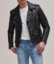 New Order Buffed Leather Jacket - Medium - Rrp £630
