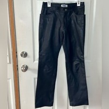 Y2K leather pants wide leg size 8