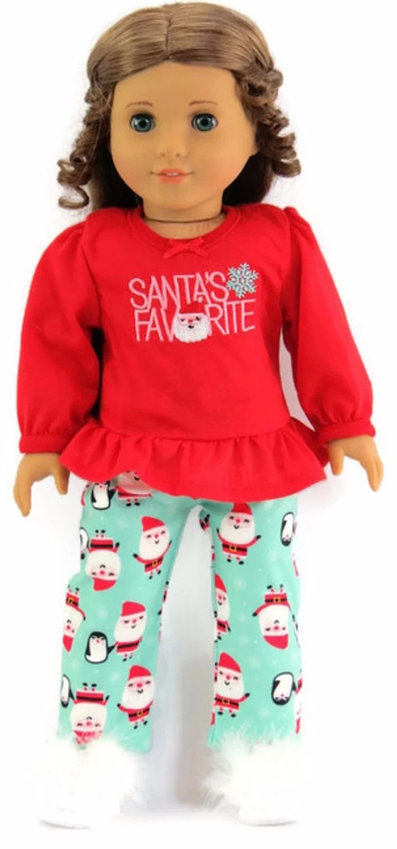 18 Inch Doll Christmas Pajamas Santa's Favorite - The Doll Boutique