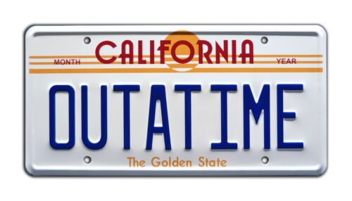 Back to the Future | Delorean | OUTATIME | STAMPED Replica Prop License Plate - Picture 1 of 10