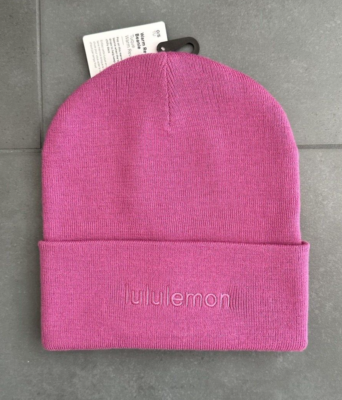 Lululemon Warm Revelation Beanie Wordmark Logo Pow Pink Tone  display picture 1