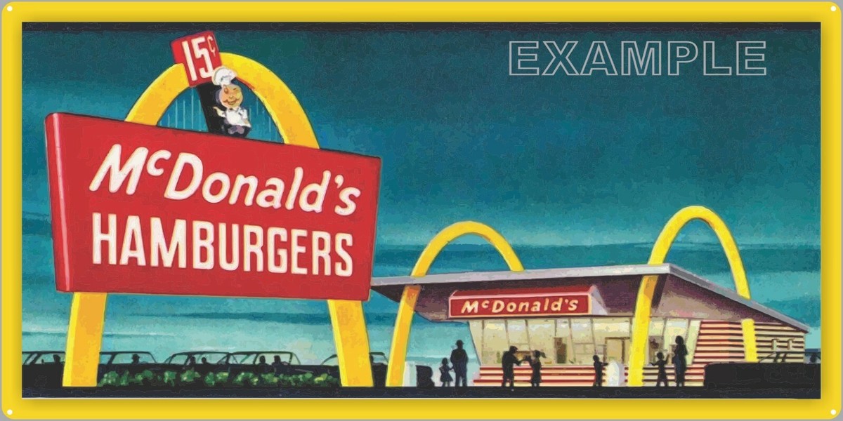 MCDONALDS HAMBURGER RESTAURANT VINTAGE STYLE SIGN REMAKE ALUMINUM