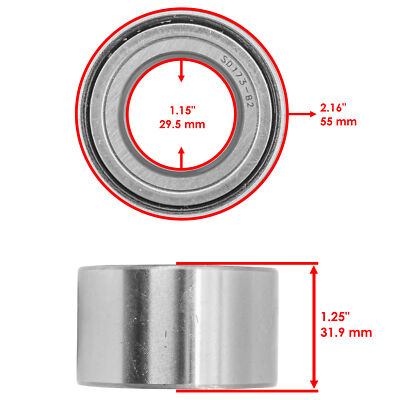 Caltric Rear Wheel Ball Bearing For Yamaha Grizzly 660 YFM660F 4WD 2003-2008 – Direct Replacement, Chrome Finish