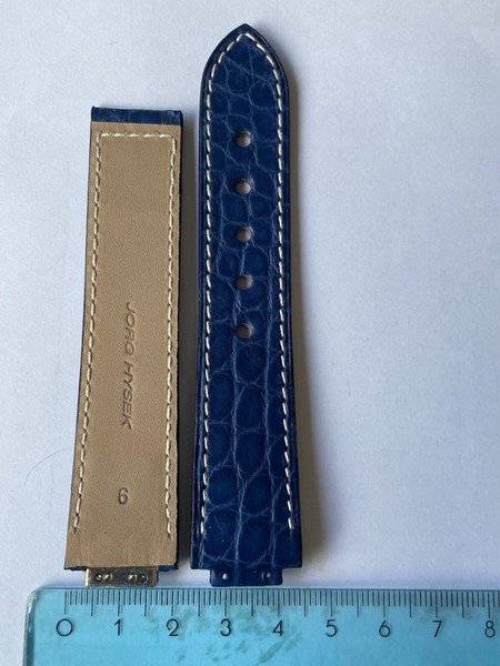 Bracciale Jorg Hysek 21mm Blu Coccodrillo Cinturino Bracciale