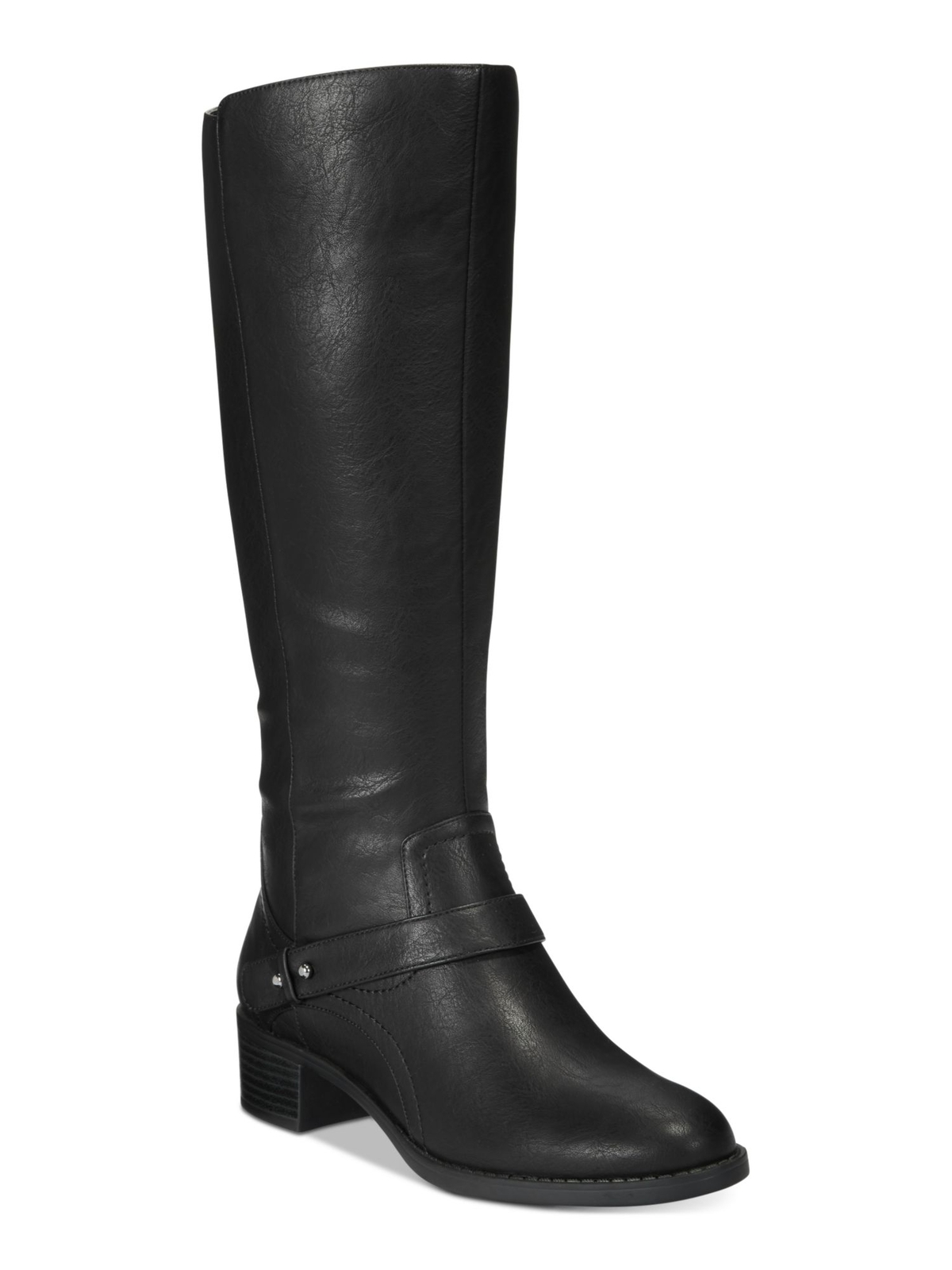 EASY STREET Womens Black InZippered Gusset Strap Jewel Riding Boot 8.5 WW