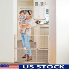 Quick-Fit Adjustable Wire Mesh Baby Safety Gate Wide Openings 29.5-50 Inch New