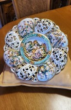 VTG Capodimonte Gilded Decorative Hand Painted Wall Plate Gold Trim ITALY