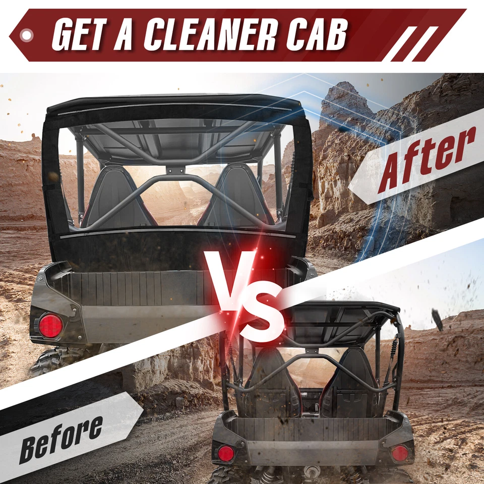 UTV Rear Window Windshield Back for Kawasaki TERYX 4 800 2014-2024 Foto 4 de 4