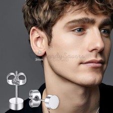 3mm Silver Sugical Steel Disc Cheater Studs Ear Piercing Studs Stud Earrings
