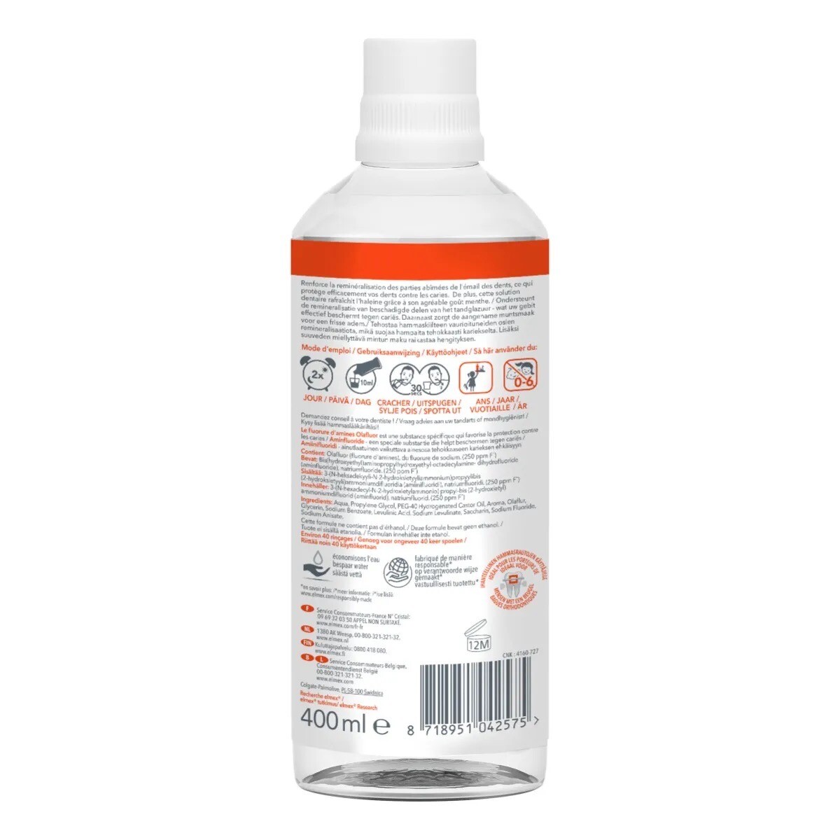 Elmex Bain de Bouche Anti-Caries flacon 400ml sans alcool pour une hygiène saine après chaque repas - 2