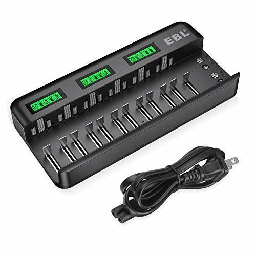 12+2 Bay LCD Rechargeable Battery Charger for AA AAA C D Ni-MH Ni-CD (AC Power) - Picture 10 of 10