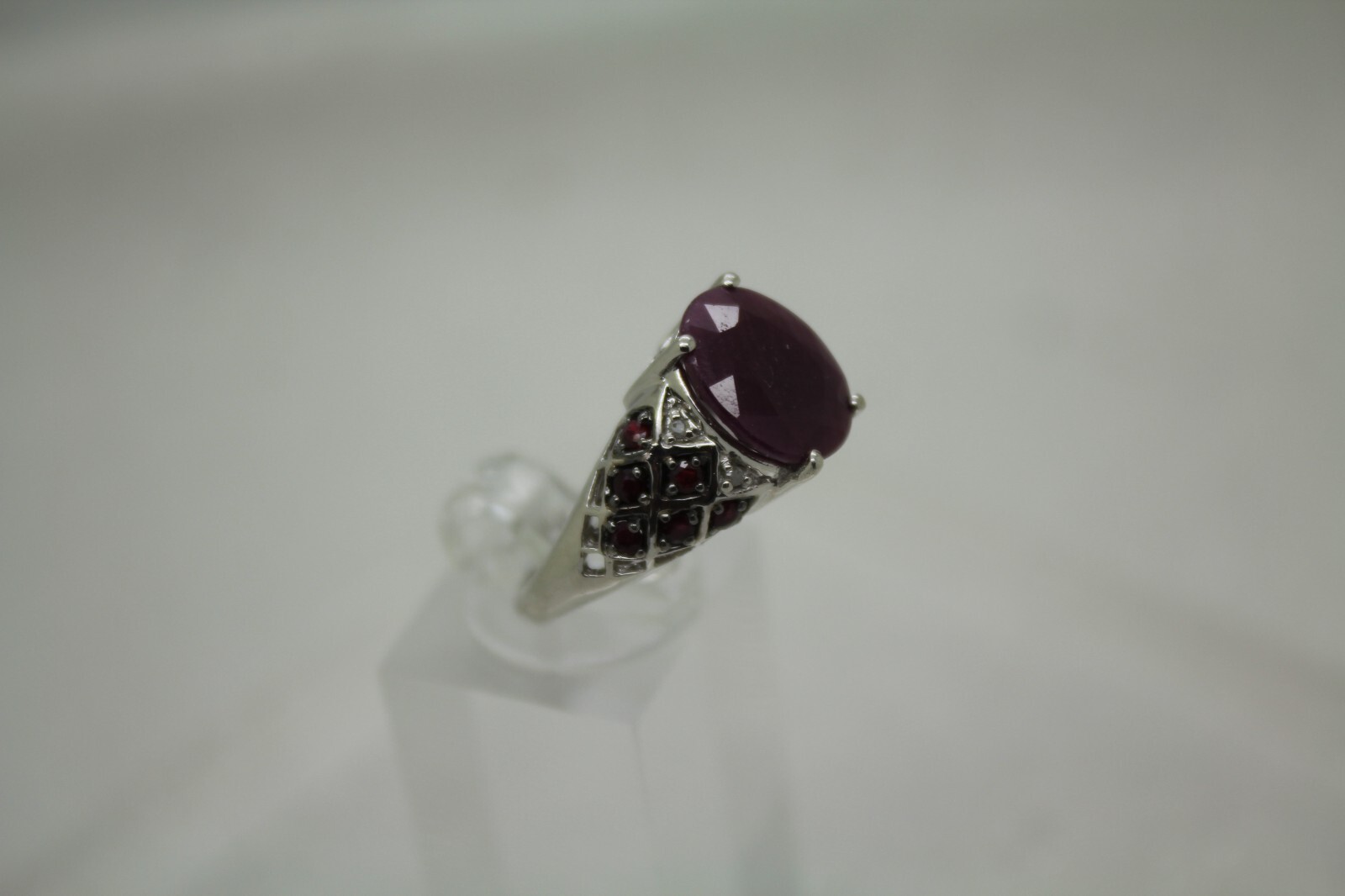 Sterling Silver .925 NATURAL RUBY ELEVATED DESIGN… - image 4