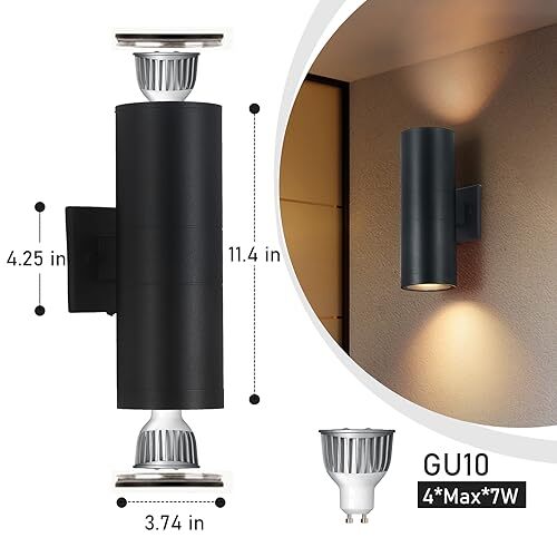 Outdoor Wall Sconces, Exterior Wall Lights Up and Down Source, set of 4