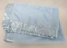 Little Me Baby Blanket Blue Satin Lux