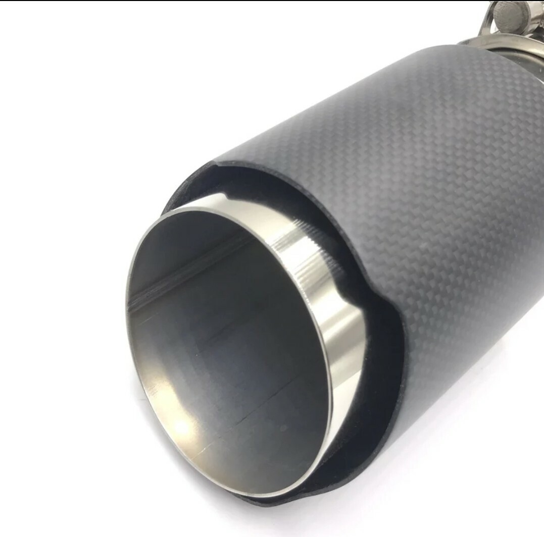 Embout échappement carbone noir mat universel pour auto compacte - 2