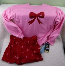 Art Class Girl's Pink Long Sleeve Shirt with Shorts Pajamas Size L-10/12
