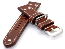 Flieger Style Uhrenarmband mit Bügel Modell Cavarust dunkelbraun 24 mm