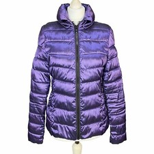 A.n.a. Lightweight Packable Puffer Jacket Size S Uk 10 Purple Concealed Hood