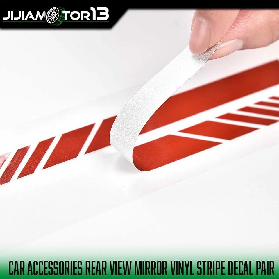 Calcomanía a rayas de vinilo adhesiva 5D roja apta para accesorios de coche L+R Foto 4 de 4