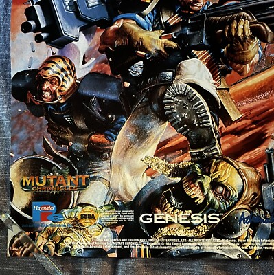 1991 Doom Troopers Video Game Retail Promo Poster 28x20 NINTENDO