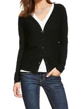 Merona Women's Cardigan Knit Textured Black Sweater Size S