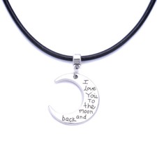 Black Real Leather Cord Charm Choker Necklace Pendant Tibetan Silver For Women