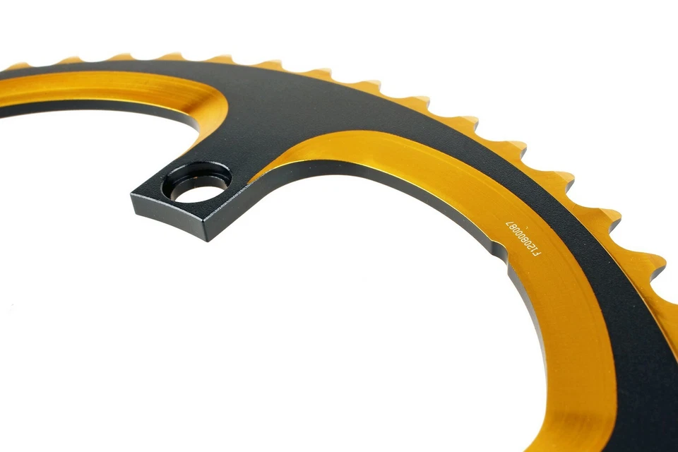 Plato plegable de grava para bicicleta de ciclismo de carretera MOWA 56T BCD130 dorado Foto 3 de 4