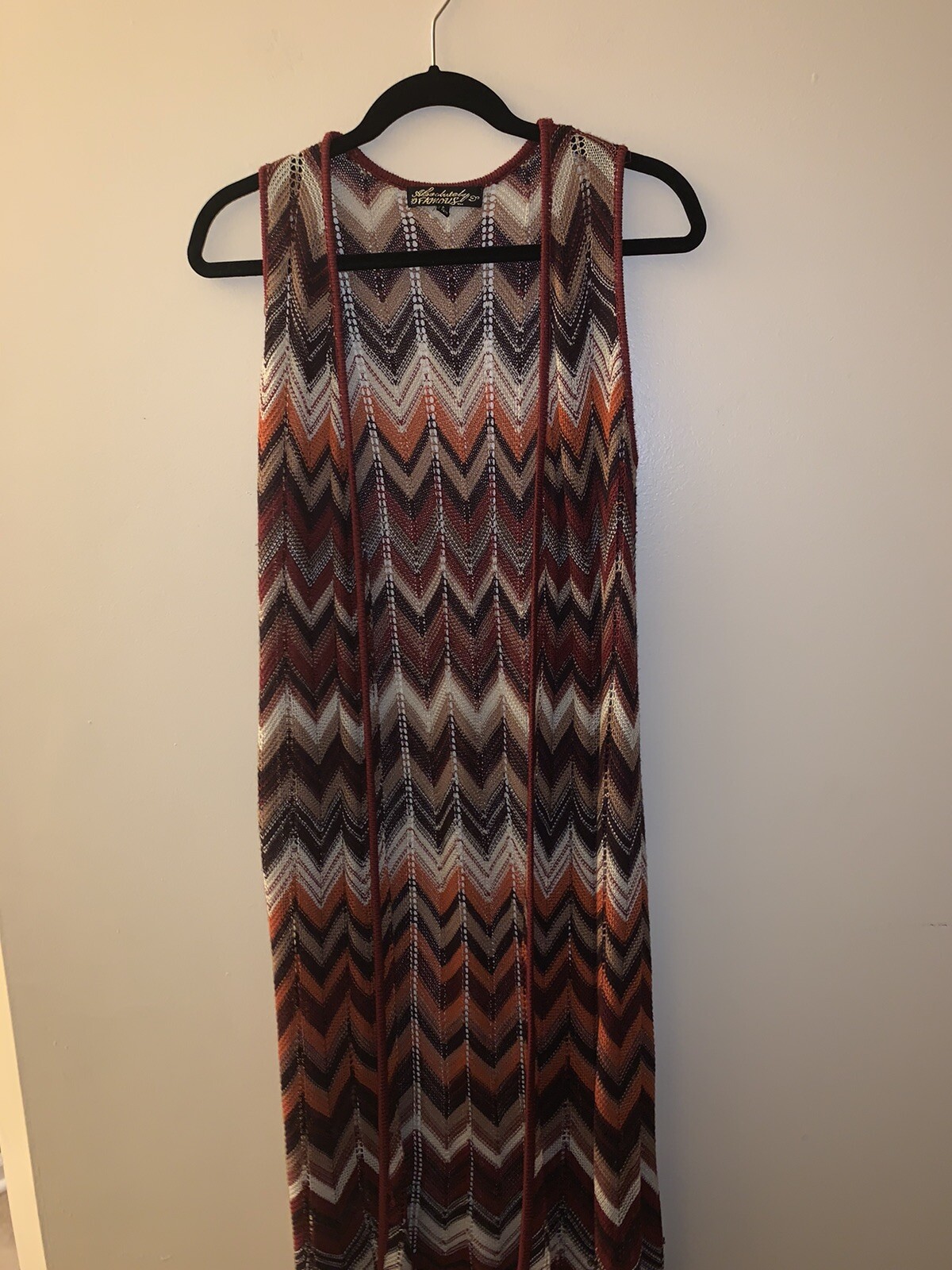 Absolutely famous crocheted vest fringed bottom