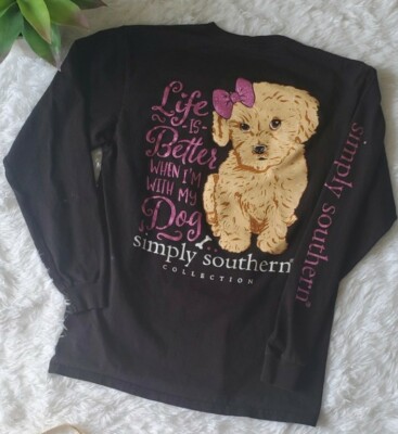 Simply Southern ''Life is Better When I'm With My Dog'' Med Black L/S Labradoodle