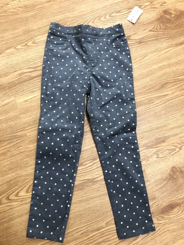 Colorful Planet Sparkle Stretch Cord Jeggings Leggings Size 5T Gray w/ Gold Dots