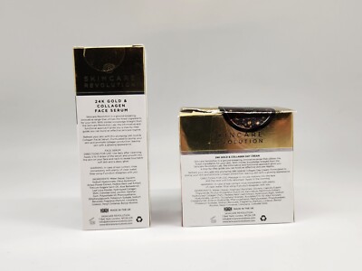 2 PC SKINCARE REVOLUTION 24k Gold & Collagen Plumping Day Cream +