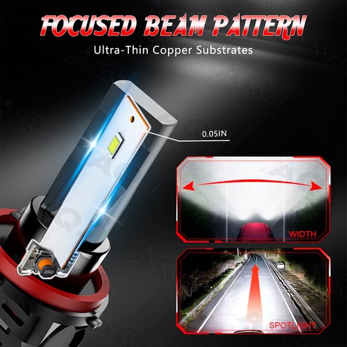 For Chevrolet Silverado 2500 2008-2022 9005 H11 LED Headlight Bulbs Hi-Low Beam - Picture 16 of 20