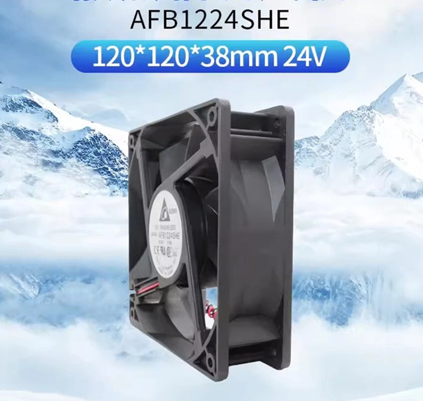 Delta AFB1224SHE 12038 DC24V 0.75A 2-pin Large Air Volume Inverter Cooling Fan - Image 2 of 4