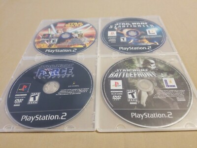 Lot of 4 ps2 Lego Star Wars Starfighter Force Unleashed and Battlefront discs