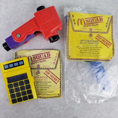 Lot of 3 Vintage 1992 McDonalds M Squad Happy Meal Spy Toys - 1 Sealed