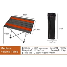 Portable Camping Folding Table Lightweight Camping Aluminum Table 22"x16"x16"