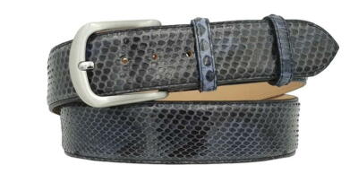 Ceinture cm en véritable peau de python couleur bleu brillant