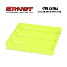 Ernst 5023HV 10.5 x 10.5" 3 Compartment Tool Organizer Tray - HI-VIZ